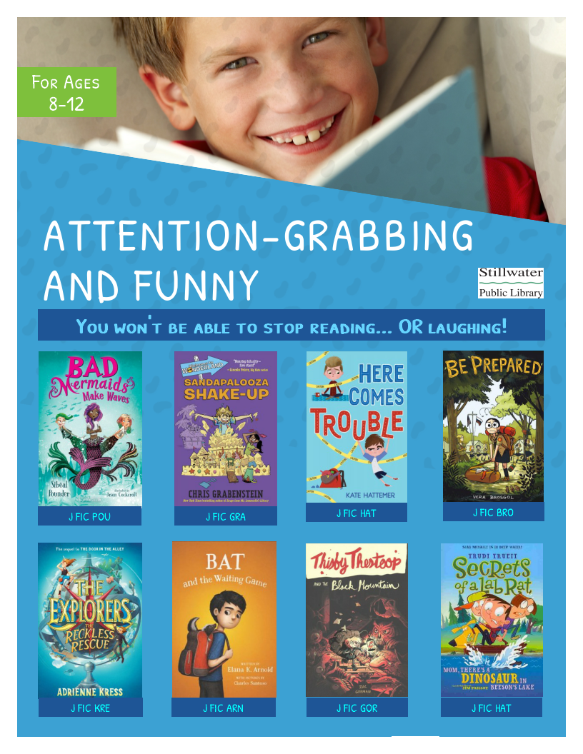 attention grabbing and funny book list for 8-12