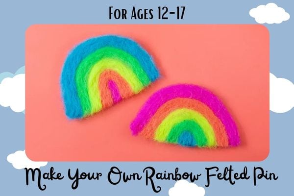 Rainbow Felted Pin for Teens