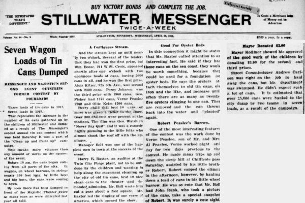 Stillwater Messenger 1919 Can Drive