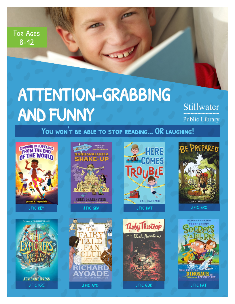 attention grabbing and funny book list for 8-12