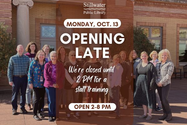 Oct 13 Staff Training Closed Until 2 PM
