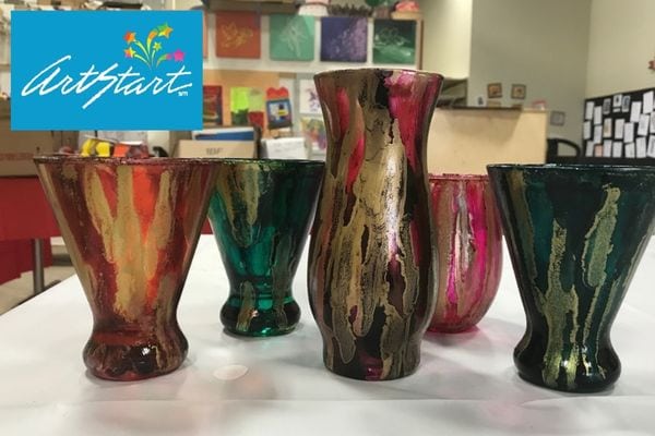 Colorful glass vases