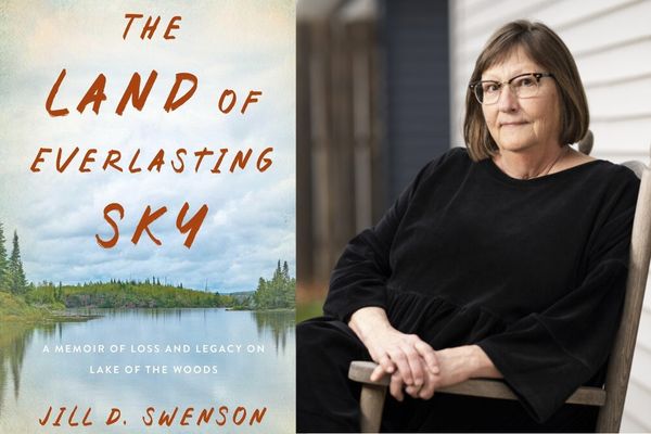 Cover of the book The Land of the Everlasting Sky and photo of author Jill Swenson