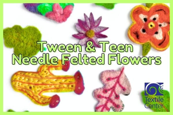needle felted flowers and cacti