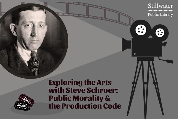 black and white graphic of film projector