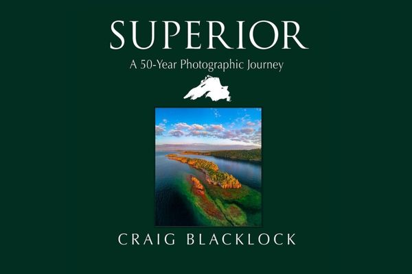 Cover of photographer Craig Blacklock's book Superior, featuring an aerial shot of Lake Superior