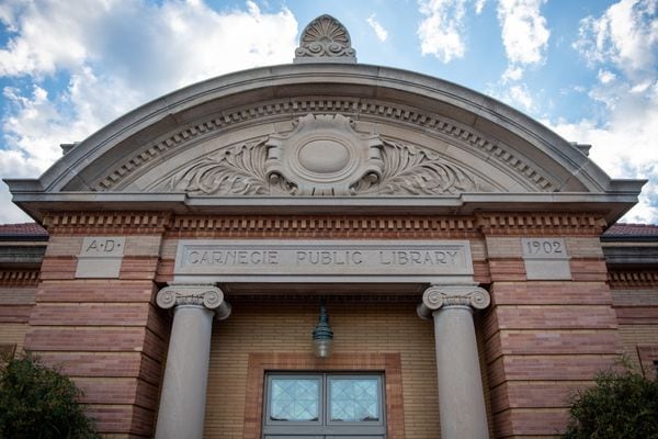 Close up image of Stillwater Public Library's entry