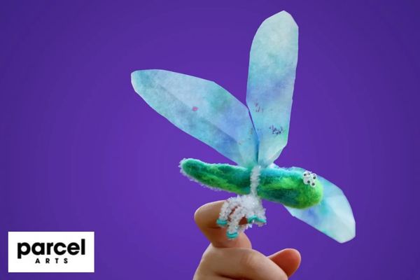 Wet-felted dragon fly
