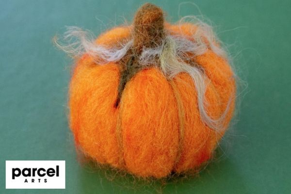 needle-felted pumpkin