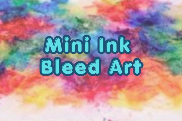 Watercolor background overlayed with text Mini Ink Bleed Art